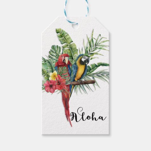 Island Paradise Birds Tropical Floral Botanical Geschenkanhänger (Vorderseite)