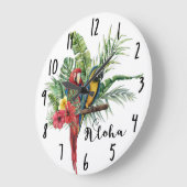 Island Paradise Birds Tropical Floral Botanical Große Wanduhr (Winkel)