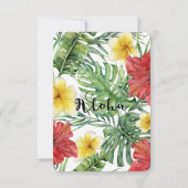 Island Paradise Birds Tropical Floral Wedding RSVP (Rückseite)