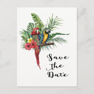 Island Paradise Birds Tropical Save the Date Ankündigungspostkarte