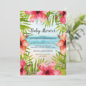 Island Paradise Tropical Beach Baby Dusche Einladung (Stehend Vorderseite)