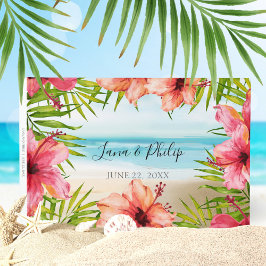 Island Paradise Tropical Beach Blume Palm Wedding Gästebuch