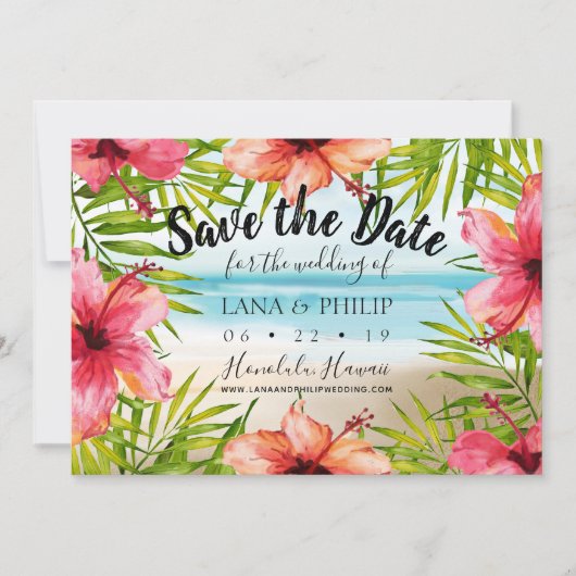 Island Paradise Tropical Beach Save The Date (Vorderseite)
