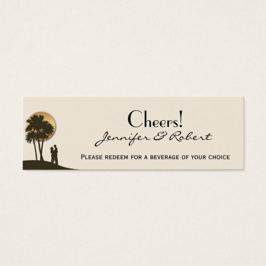 Island Paradise Wedding Drinks Tickets (Vorderseite)