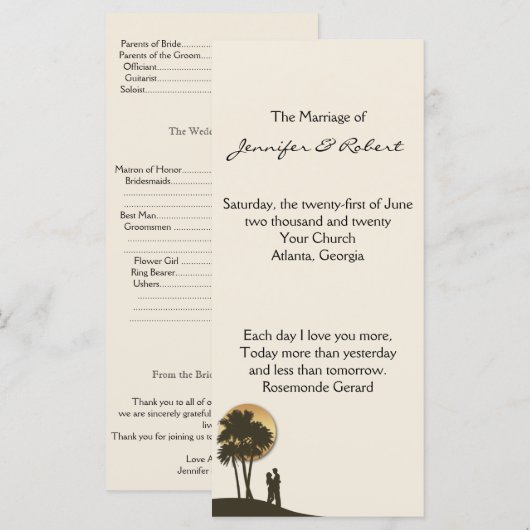 Island Paradise Wedding Program Programm (Vorne/Hinten)