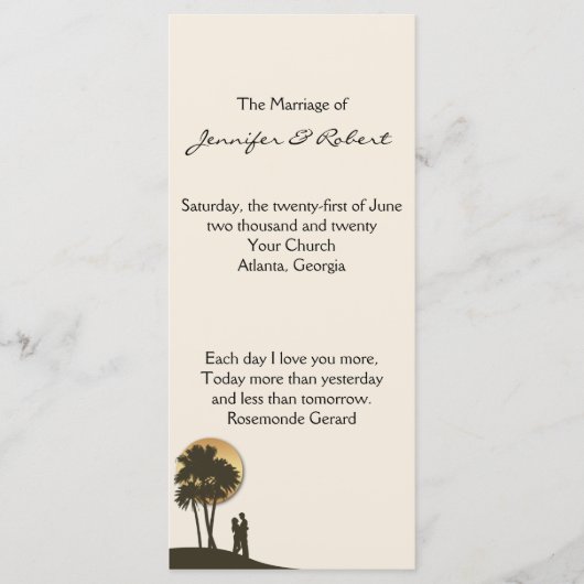 Island Paradise Wedding Program Programm (Vorderseite)