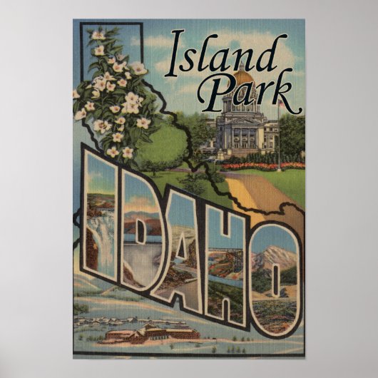 Island Park, Idaho - Große Briefmarkenszenen Poster (Vorne)