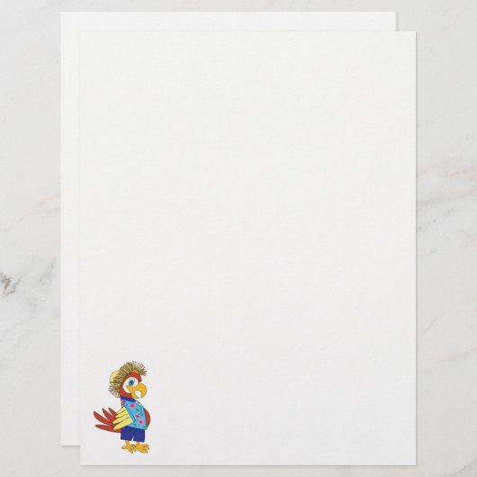 "Island Parrot" Personalisierter Letterhead Briefbogen (Vorne/Hinten)