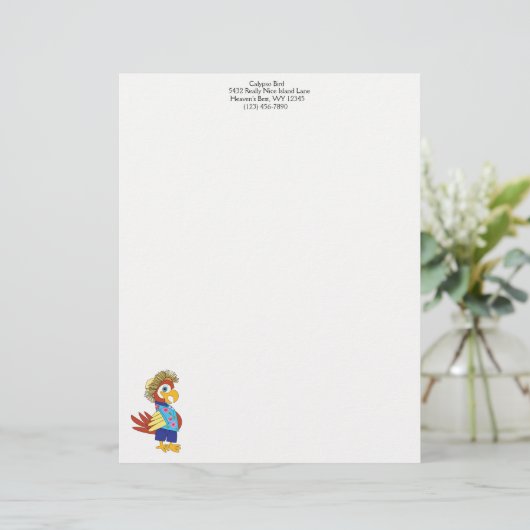 "Island Parrot" Personalisierter Letterhead Briefkopf (Stehend Vorderseite)