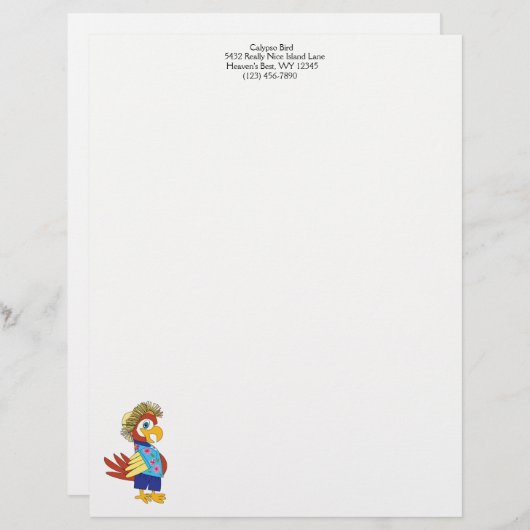 "Island Parrot" Personalisierter Letterhead Briefkopf (Vorne/Hinten)