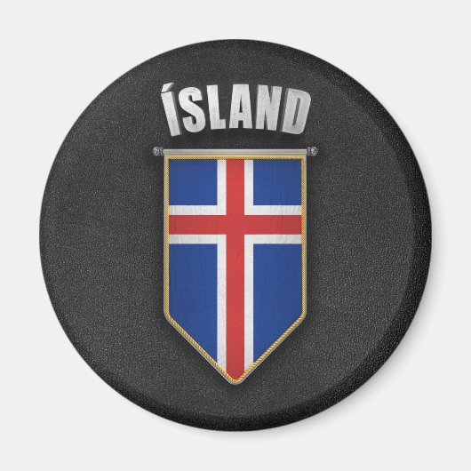 Island Pennant mit hochwertigem Lederlook Magnet (Vorne)