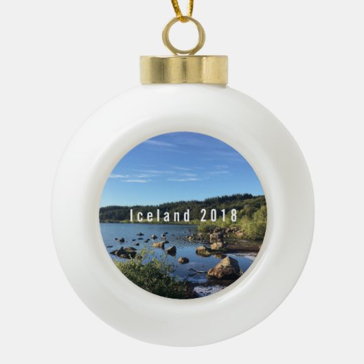 Island - Personalisierte Keramik Kugel-Ornament (Vorderseite)
