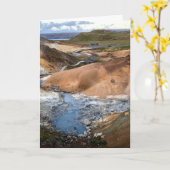 Island - Personalisierter Urlaub/Grußkarte Karte (Gelbe Blume)