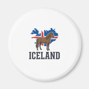 Island Pferd Vintage-Flagge Vektor-Shirt-Design_1 Magnet