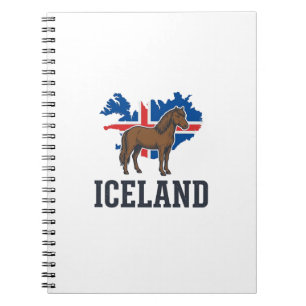 Island Pferd Vintage-Flagge Vektor-Shirt-Design_1 Notizblock