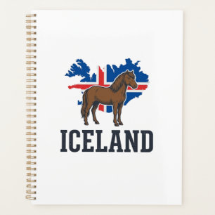 Island-Pferd Vintage-Flagge Vektor-Shirt-Design_1 Planer