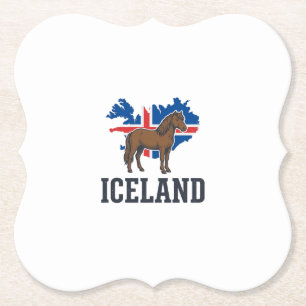 Island Pferd Vintage-Flagge Vektor-Shirt-Design_1 Untersetzer