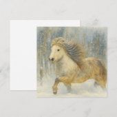 Island-Pferd Winter Szene Karte (Vorne/Hinten)