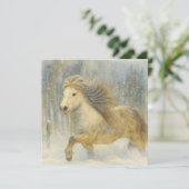 Island-Pferd Winterlandschaft Karte (Stehend Vorderseite)