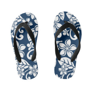 ISLAND PLUMERIA (DARK BLUE) Paar Flip Flops Kinderbadesandalen