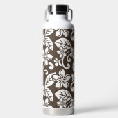 ISLAND PLUMERIA (KAFFEE BROWN) WASSERFLASCHE TRINKFLASCHE (Vorderseite)