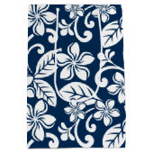ISLAND PLUMERIA (NAVY BLUE) Geschenktasche Mittlere Geschenktüte (Rückseite)
