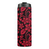 ISLAND PLUMERIA (schwarz und rot) Thermosbecher (Vorderseite)