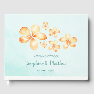Island Plumeria Watercolor Wedding Gästebuch