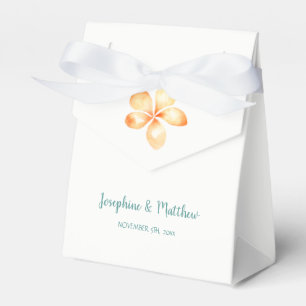 Island Plumeria Yellow Watercolor Wedding Geschenkschachtel