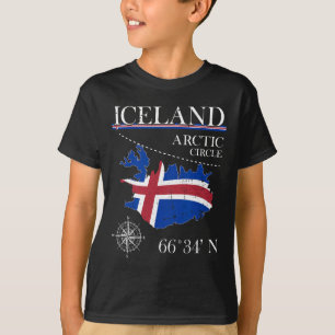 Island - Polarkreis - Polarisland isländische Flag T-Shirt