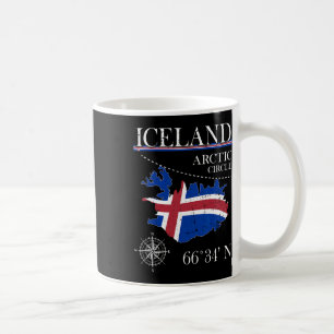 Island - Polarkreis - Polarislandische Flagge Isl Kaffeetasse