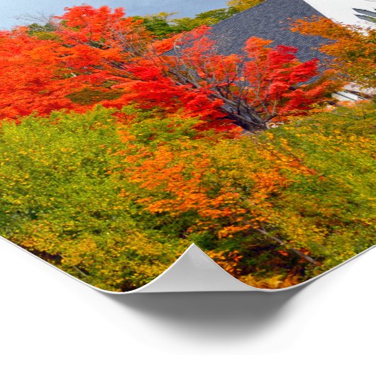 Island Pond, Vermont, Kirche, Herbst Poster (Ecke)