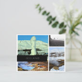 Island Postkarte - Geysir, heiße Quelle, schwarzer (Stehend Vorderseite)