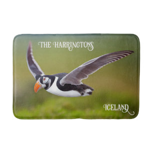 Island Puffin Individuelle Name Badematte