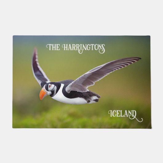 Island Puffin Individuelle Name Fußmatte (Vorderseite)