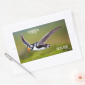 Island Puffin Individuelle Name Rechteckiger Aufkleber (Umschlag)