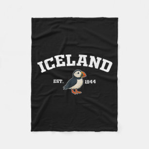 Island Puffin Vintage isländische Souvenir Fleecedecke