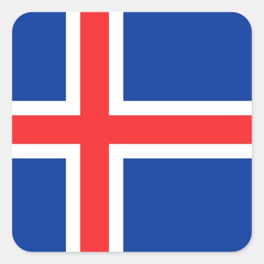 Island Quadratischer Aufkleber (Vorderseite)