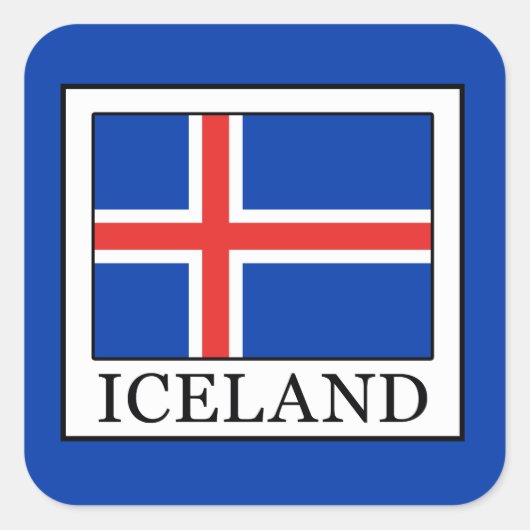 Island Quadratischer Aufkleber (Vorderseite)