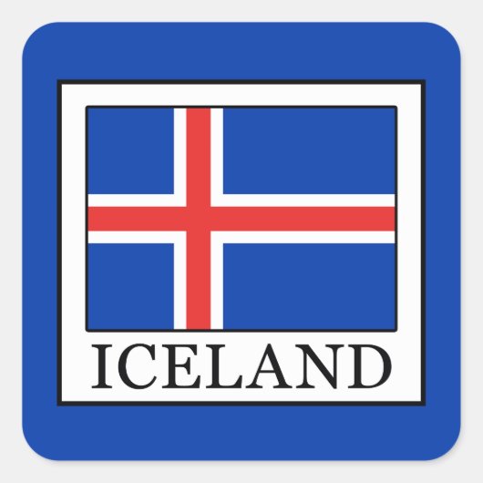 Island Quadratischer Aufkleber (Vorderseite)