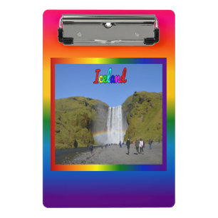 Island Rainbow Waterfall Planer Mini Klemmbrett