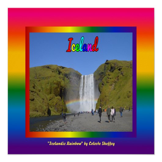 Island Rainbow Waterfall Poster (Vorderseite)