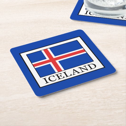 Island Rechteckiger Pappuntersetzer (angewinkelt)