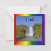 Island - Regenbogenwasserfall Mitteilungskarte (Vorderseite)
