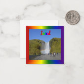 Island - Regenbogenwasserfall Mitteilungskarte (Vorderseite/Rückseite Beispiel)