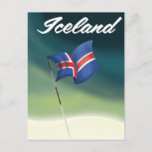 Island-Reiseplakat Postkarte (Vorderseite)