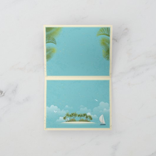 Island Resort Beach Reiseziel Vielen Dank Dankeskarte (Innenseite)