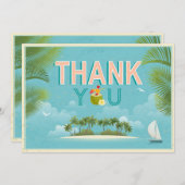 Island Resort Beach Reiseziel Vielen Dank Dankeskarte (Vorne/Hinten)