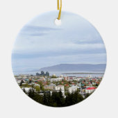 Island Reykjavik Cityscape Esja Foto Keramik Ornament (Vorne)