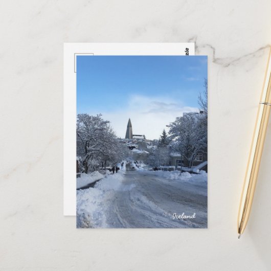 Island Reykjavik Postkarte (Vorderseite/Rückseite Beispiel)